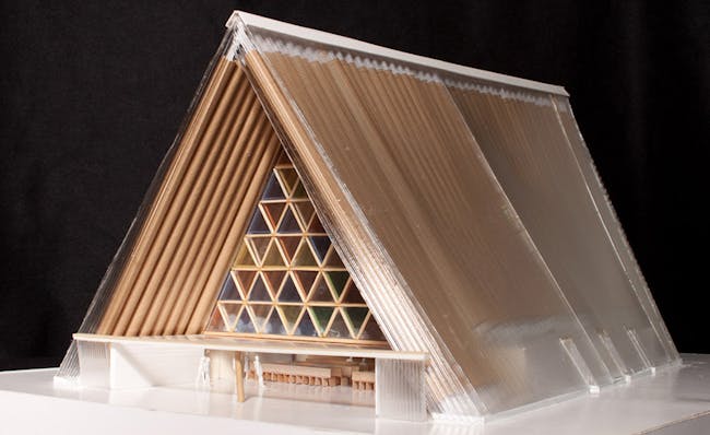 A model of the Cardboard Cathedral.