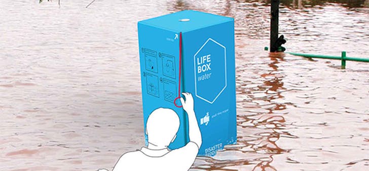 A Life Box imagined in a flood situation. Credit: Life Box