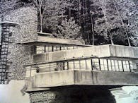 Rendering of Falling Water, Frank Lloyd Wright