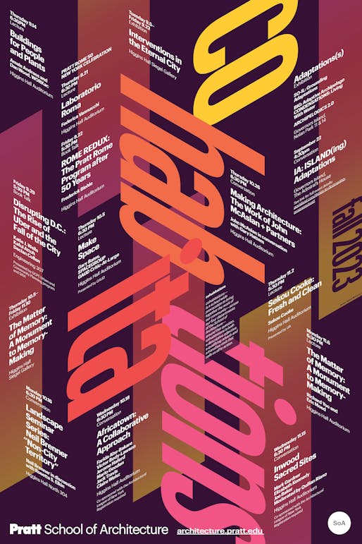 Lecture poster courtesy of the Pratt Institute School of Architecture
