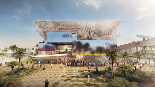 The German Pavilion for Expo 2020 Dubai 'CAMPUS GERMANY'. Image courtesy of Koelnmesse.