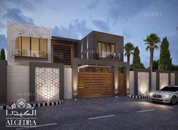 Luxury villa boundary wall design in Dubai