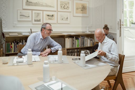 Christophe Levy, Scientific Director at Holcim and Lord Norman Foster. Image courtesy: Holcim