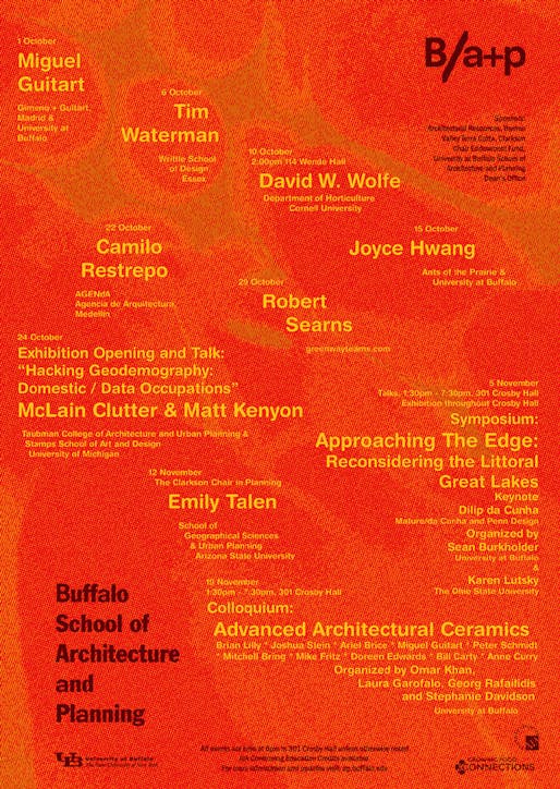 University of Buffalo, School of Architecture and Planning: Fall 2014 Public Programs. Image via ap.buffalo.edu 