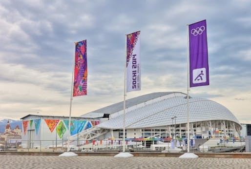 Fisht Olympic Stadium is pictured in the new Sochi Olympic Park. (Courtesy of Populous, via WBUR)