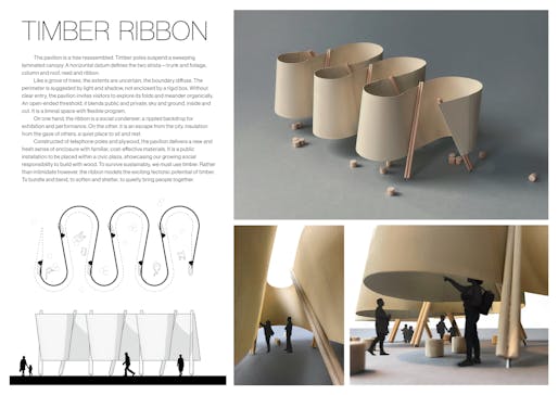 3rd Prize Winner: Timber Ribbon by Will Gant, Michael Brudi, and Carly Le (USA). Image: Buildner.