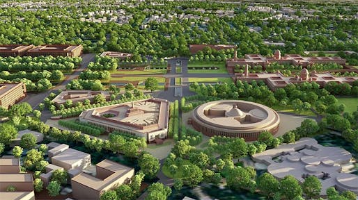 Rendering of the new Delhi parliament complex. Image: HCP Design, Planning and Management Ltd.