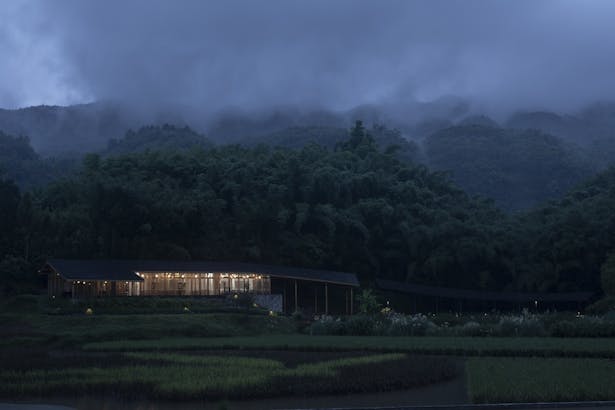 the Bamboo Branch Academy in the mist ©存在建筑