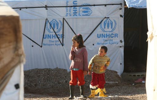 A UNHCR tent in Ersal, Lebanon. Image credit: Al-Akhbar/Haitham Moussawi