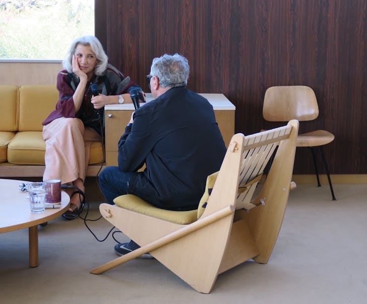 Carme Pinós and Orhan Ayyüce in conversation at the Neutra VDL House in Silver Lake, CA