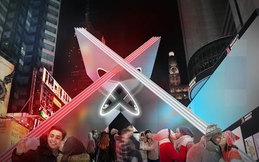 “X” by Reddymade, the 2019 Times Square Valentine Heart Competition winner. Image credit: Reddymade.