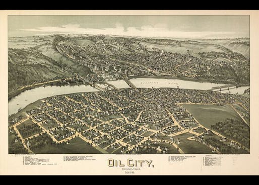 Oil City is part of the Oil Region National Heritage Area, a federally designated National Heritage Area in the northwestern portion of Pennsylvania where the modern petroleum age began in the 1800s. Credit: Library of Congress. All Rights Reserved.
