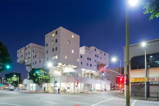 Skid Row Housing Trust's Star Apartments in Downtown Los Angeles. Photo: Iwan Baan, image courtesy Michael Maltzan Architects.
