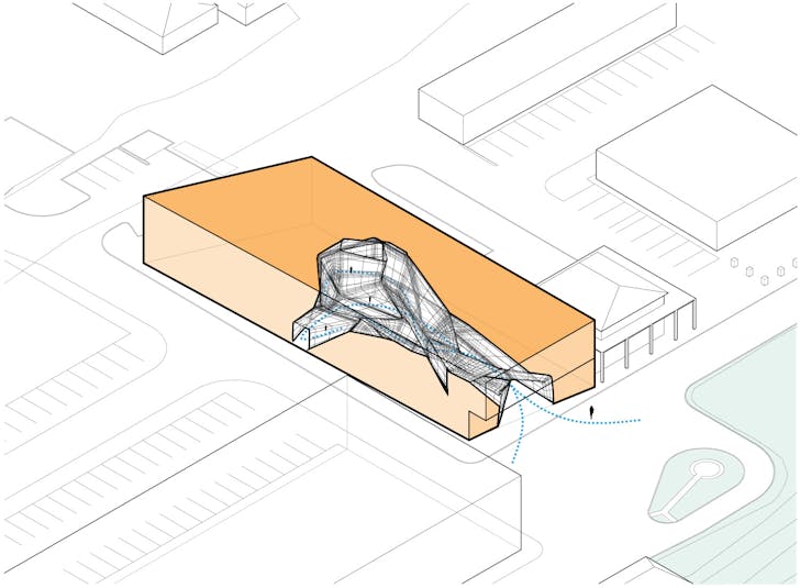 Diagram: interior void + mass. Illustration courtesy of Trahan Architects