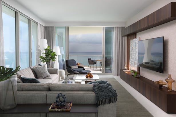 Living Room Design - Residential Interior Design in Sunny Isles Beach, Florida