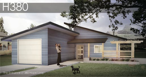 Rendering of the new BILDS house built by University of Oregon students.