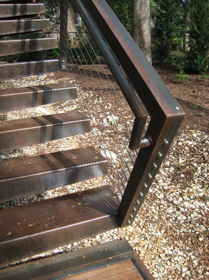 Exterior residential stair and railing. Fabricated while working at Cottam Hargrave.