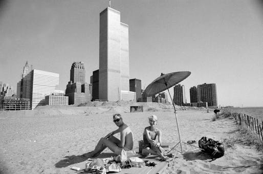 Graphic designers David Vanden-Eynden and Chris Calori in Battery Park City, July 17, 1983. Photo by K. Yee