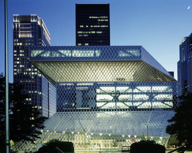 Seattle Central Library, in Seattle, Washington, by OMA / LMN – Rem Koolhaas and Joshua Prince-Ramus (Partner in Charge). Image courtesy of the MCHAP.
