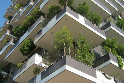 Boeri Studio's Vertical Forest in Milan consists of two residential towers that are 'made' of various trees and plants. Photo: Architect Boeri Studio