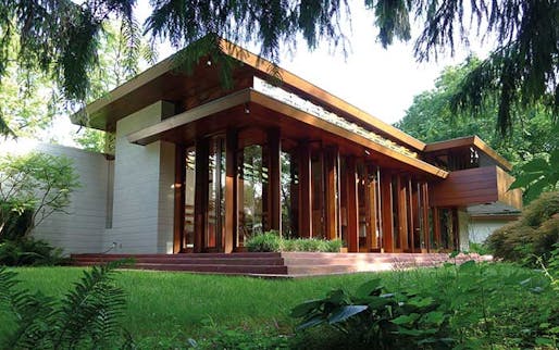Frank Lloyd Wright’s 1950s Bachman Wilson House was moved from its flood-prone location on a riverbank in Millstone, New Jersey, to the Crystal Bridges Museum of American Art in Bentonville, Arkansas (via theartnewspaper.com)