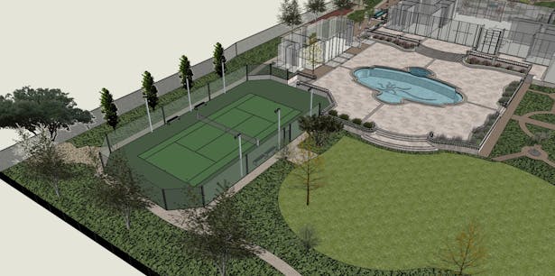 Computer rendering- Tennis Court.
