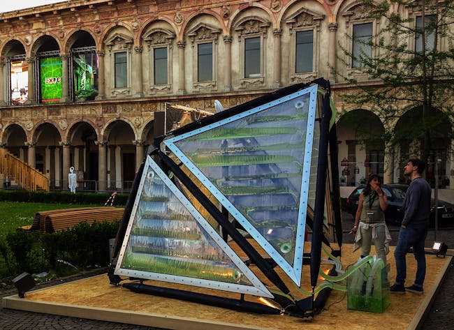 Prototype of the Urban Algae Canopy by ecoLogicStudio with Cesare Griffa. Photo courtesy of ecoLogicStudio