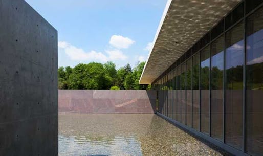 A detail of the newly re-designed Clark center and reflecting pool. (Blouin ArtInfo; Courtesy Clark Art Institute)