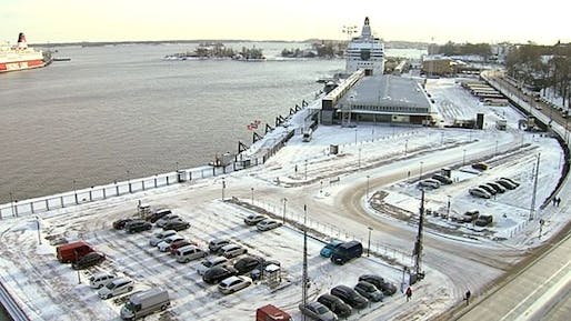The reserved Guggenheim plot is adjacent to the Tallink-Silja terminal in the South Harbour of Helsinki. (Image: Yle)