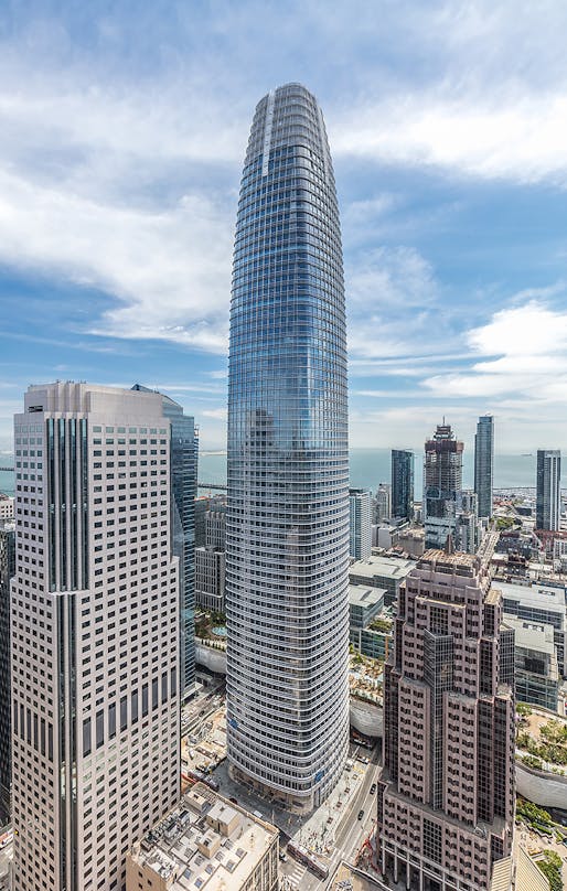 Best Tall Building Worldwide & Best Tall Building 300–399 Meters Category Winner​: Salesforce Tower, San Francisco. Photo: Jason O'Rear.