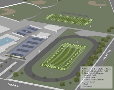 Proposal for new high school synthetic turf football fields, Rendering