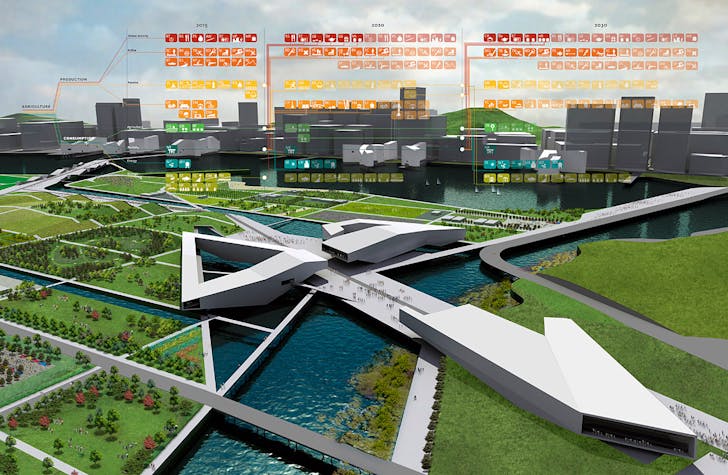 Central Open Space in Mac Competition, Chungcheongnam-do Province, Korea; Graphics Courtesy of SWA