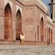 Tomb of Jahangir, Lahore, Pakistan: The only imperial Mughal tomb in Pakistan requires restoration to foster new visitation and provide invaluable greenspace for community recreation within an expanding urban setting. Pictured: The Sikri red sandstone with white marble inlay of the western facade...