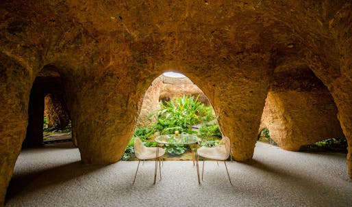 Junya Ishigami 'excavates' concrete cave for restaurant and residence in Japan