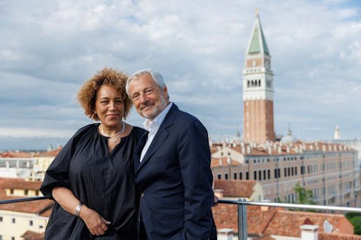 Lesley Lokko and 2023 Venice Biennale President Roberto Cicutto. Image courtesy La Biennale di Venezia.