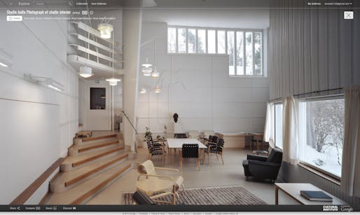 Screen shot of Aalto's studio from the Google Cultural Institute.