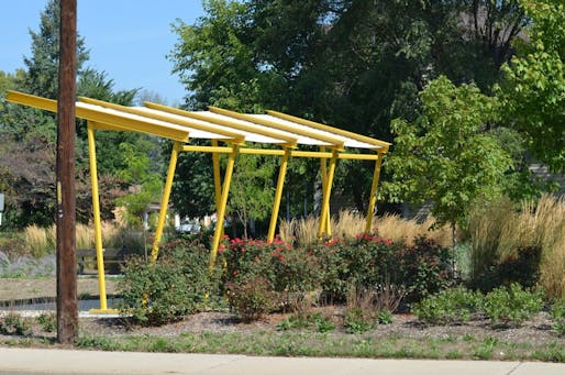 The Highland Community Greenspace Shade Structure in Indianapolis, IN. Image courtesy Donna Sink