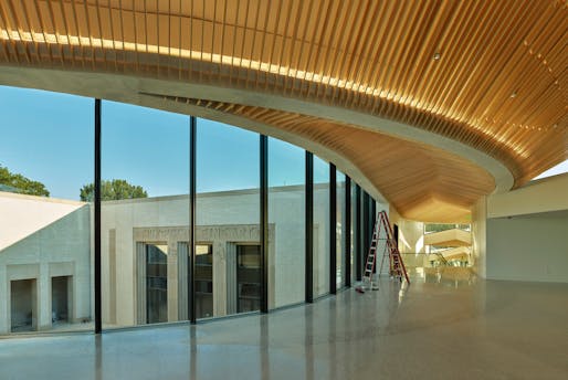 Recent photography inside Studio Gang’s Arkansas Museum of Fine Arts as it nears completion. Image credit: Tim Hursley