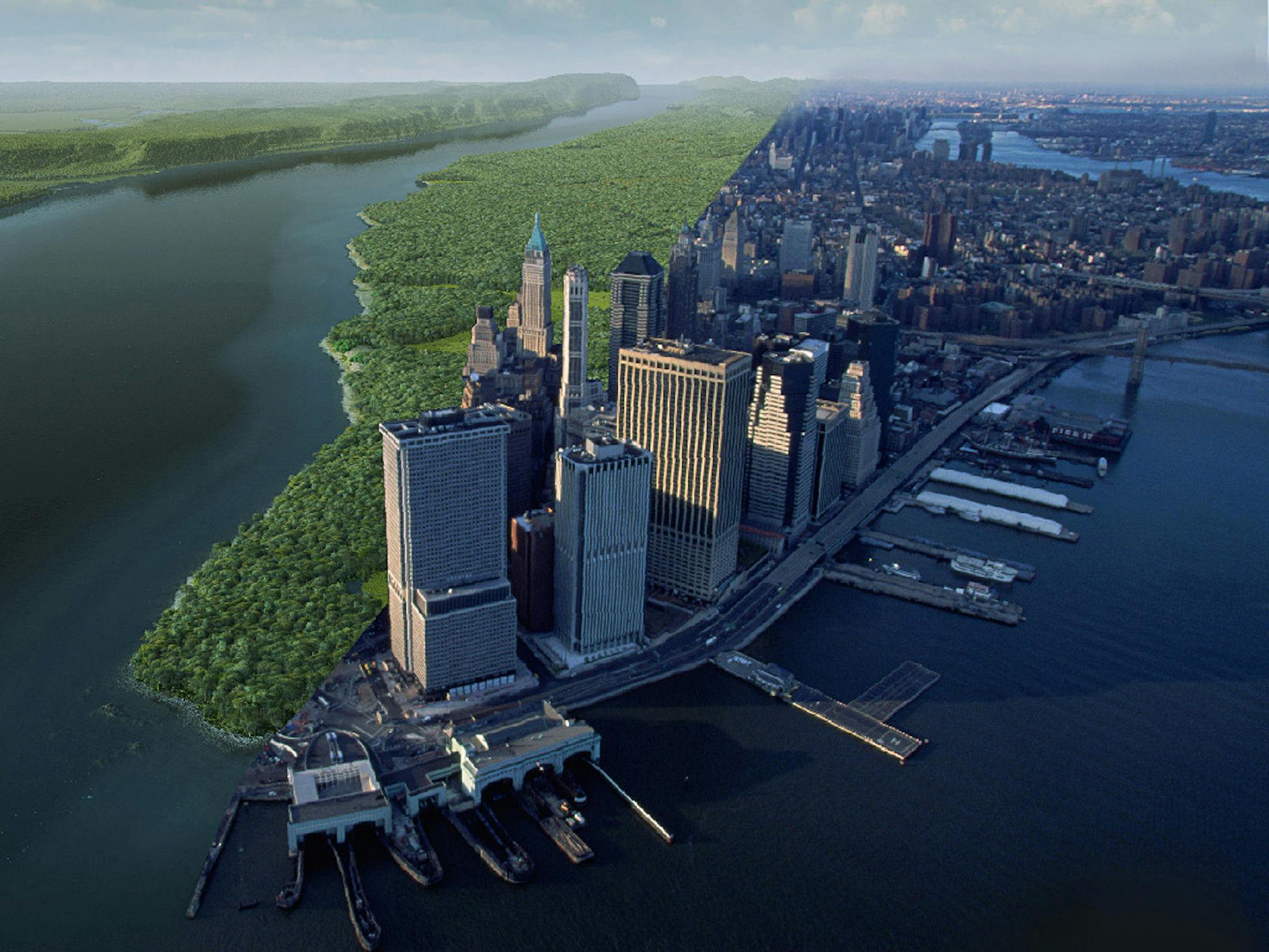Остров небоскребов. Манхэттен остров в Нью-Йорке. Остров Манхэттен 1609. Остров Манхэттен до застройки. Урбанизация Нью Йорк.