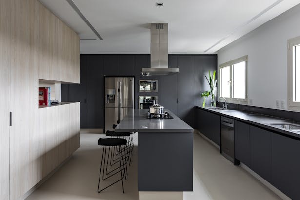 Designed with a contemporary style, the kitchen has plenty of space to make meals