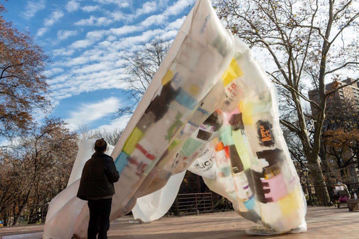 Pratt students build structures to visualize the impacts and building potential of plastic waste