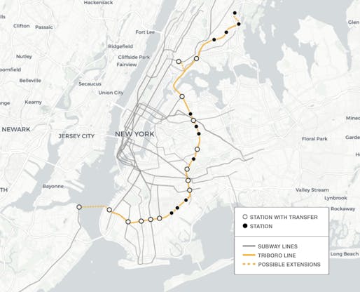 The Triboro Line could revolutionize inter-borough travel. Image courtesy of the Regional Plan Association.