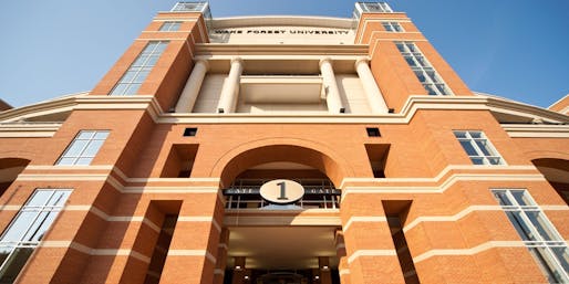 Walter Robbs' Deacon Tower at BB&T Field project on the campus of Wake Forest University in Winston-Salem, NC. Image courtesy Walter Robbs