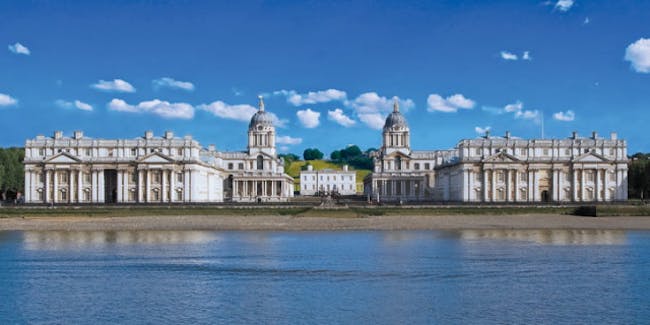 The Old Royal Naval College along the river Thames in Greenwich. Photo courtesy of ORNC. 
