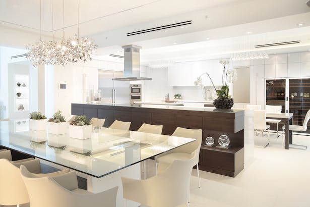 Dining Room and Kitchen - Residential Interior Design Project in Fort Lauderdale, Florida by DKOR Interiors