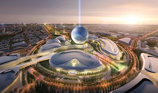 Winning proposal by Adrian Smith+Gordon Gill Architecture for Astana World Expo 2017 competition. Image © Adrian Smith + Gordon Gill Architecture