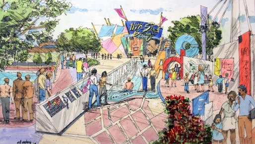 Preliminary concept sketch of D.C.'s proposed 11th Street Bridge Park