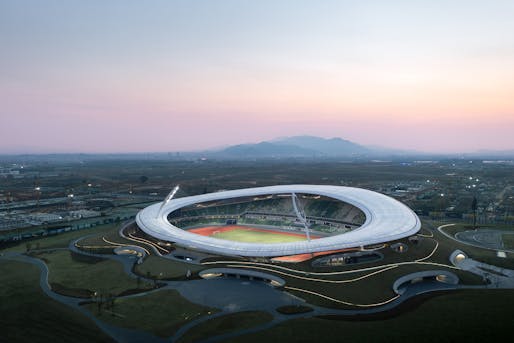 Quzhou Stadium. Image © CreatAR. Courtesy of MAD Architects.