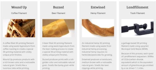 3DFuel's bio filament offerings Source:
