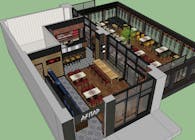 Quick Sketchup renderings - Autocad Drawings - Cafe and Restaurant